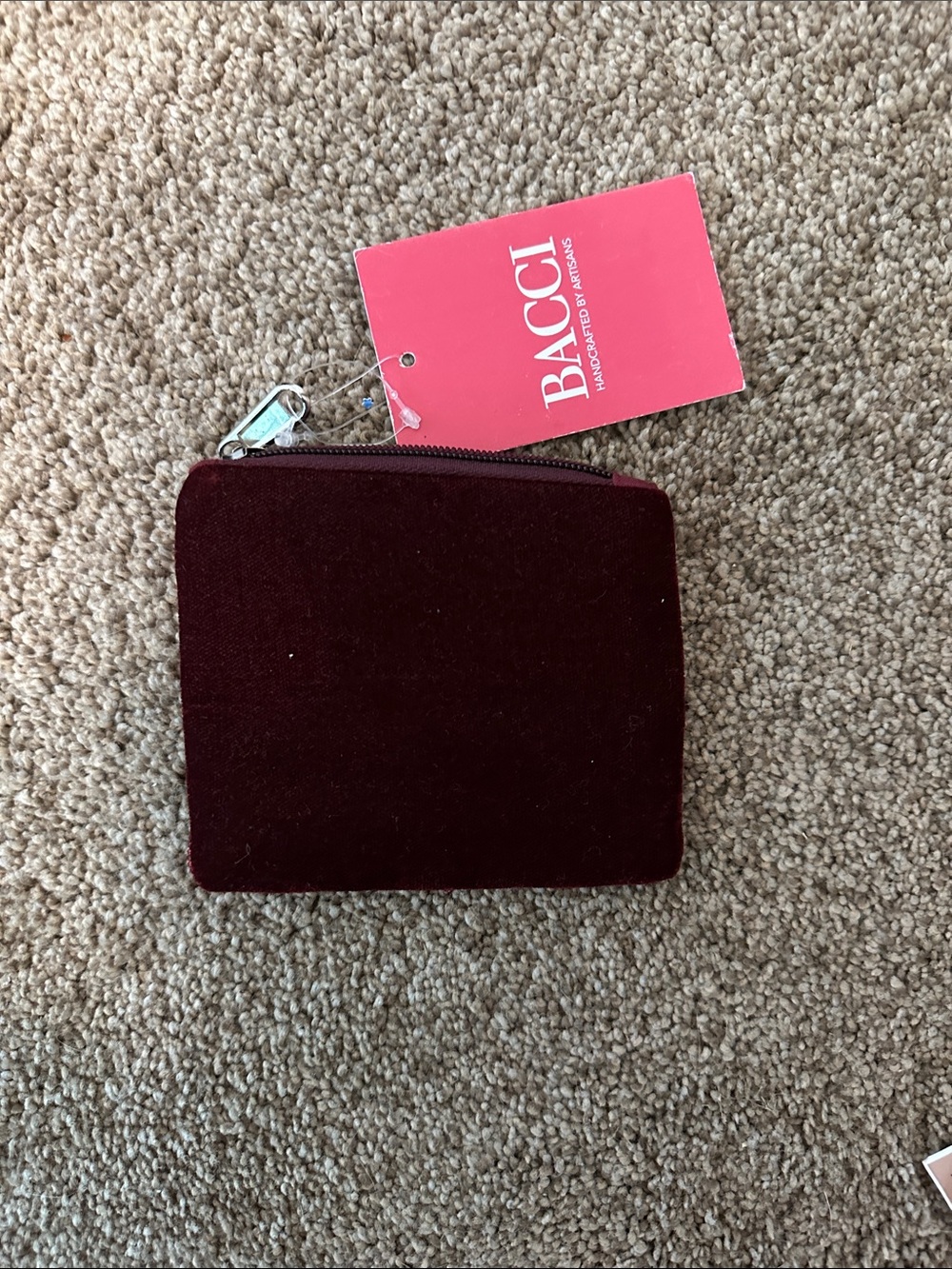 BACCI Red Beaded 'Wine O'Clock' Zip Coin Pouch - Picture 2 of 6
